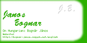 janos bognar business card